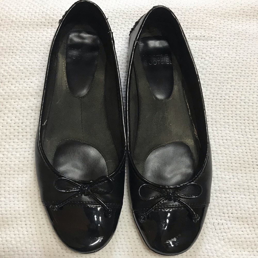 Mootsies Tootsies - Black Flats w/ Patent Trim 7.5